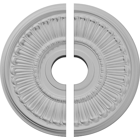 Ekena Millwork Melonie Ceiling Medallion, Two Piece (Fits Canopies up to 6 3/8"), 16"OD x 3 5/8"ID x 3/4"P CM16ML2